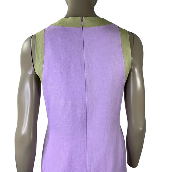 Harve Benard Vintage Linen Blend Sleeveless Sheath Pencil Dress Size 6 Lilac - Picture 8 of 14